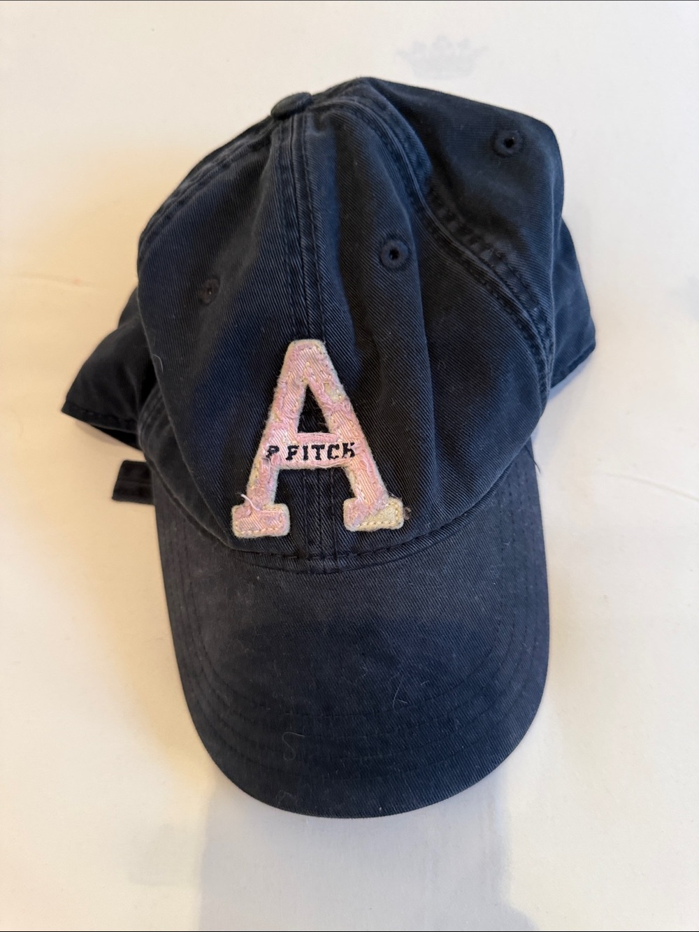 Abercrombie & Fitch Dark Blue Cap with Pink 'A' Patch